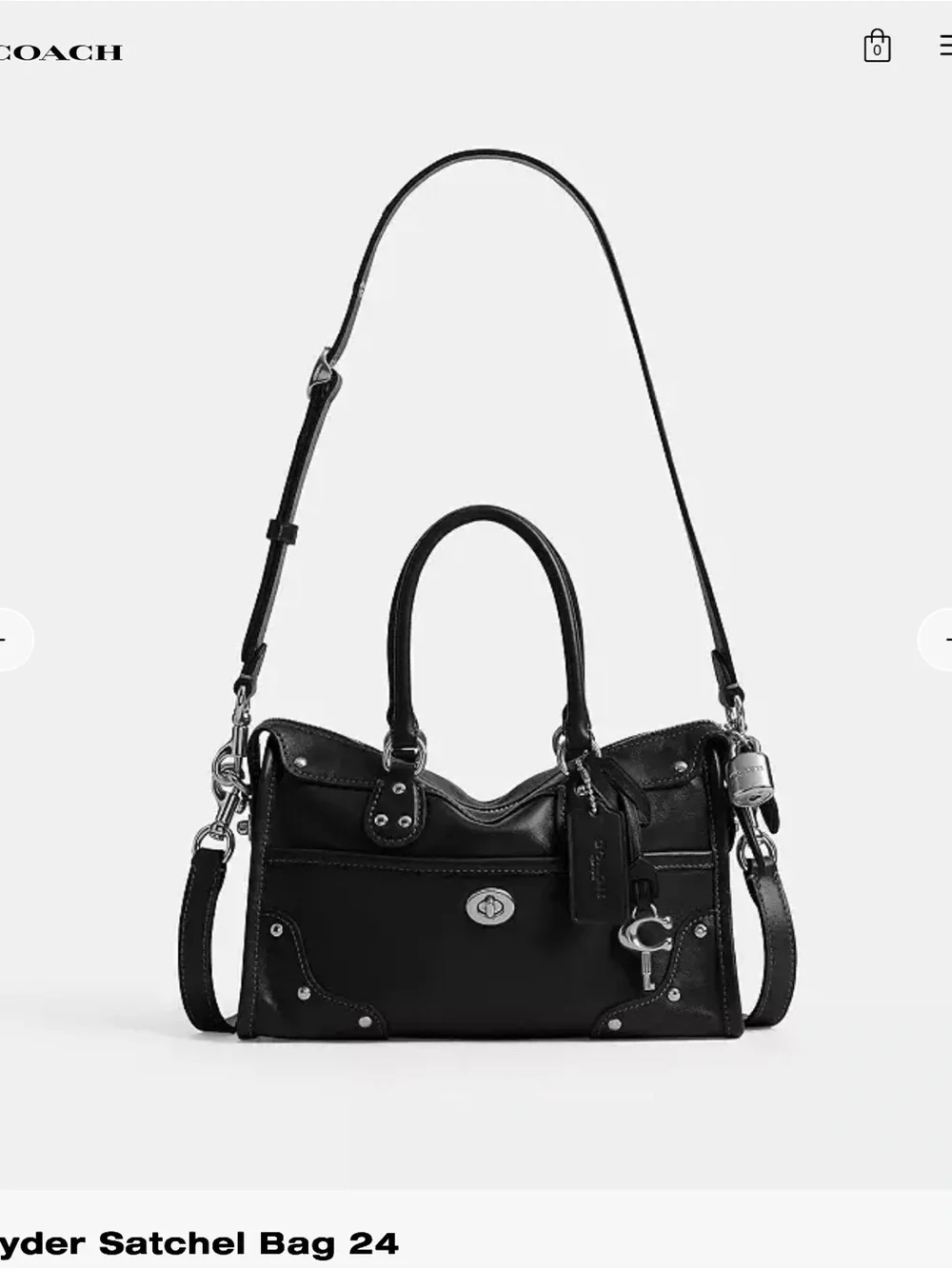 Coach Rhyder Satch Bag 24 in Black